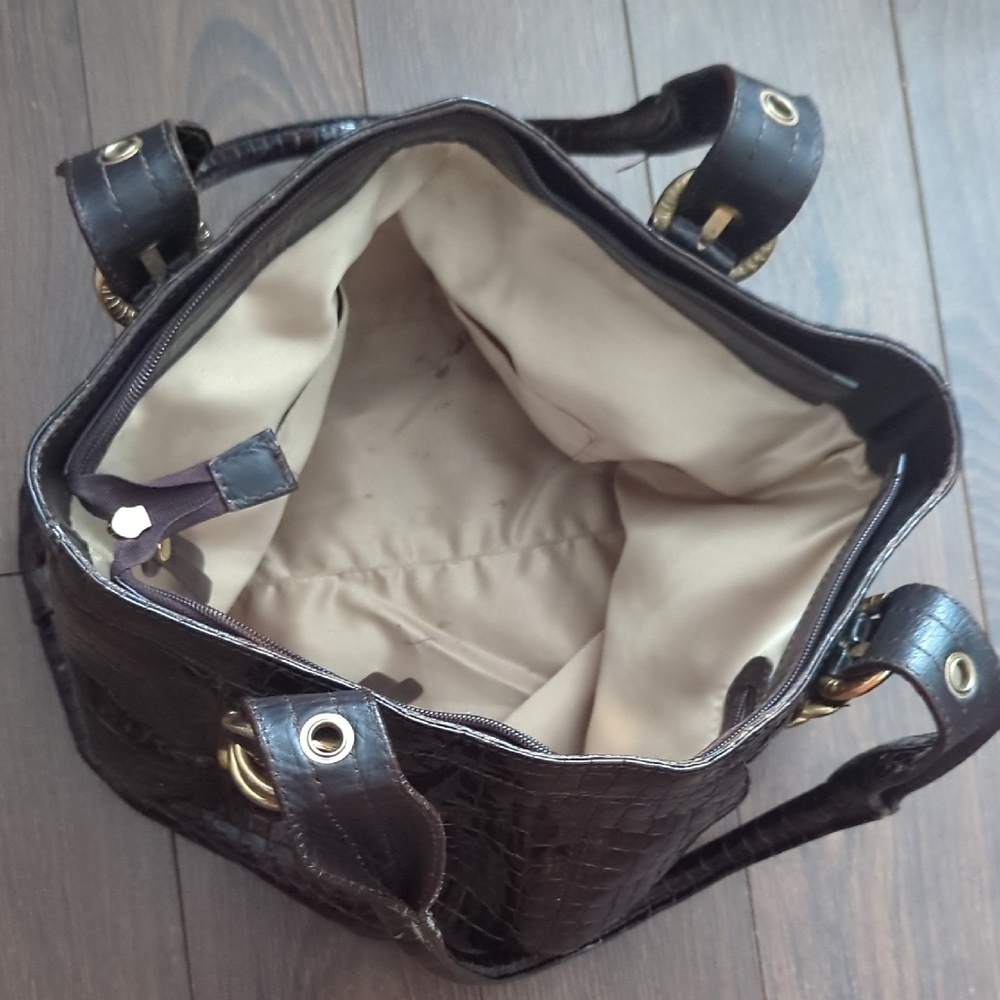 Stuart Weitzman Embossed Patent Leather Shoulder Bag - Picture 9 of 12